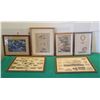 Image 1 : Qty 6 Framed Artwork: Newspaper Clippings, Leslie's Weekly Print, Photo Collage