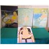 Image 1 : Qty 4 Unframed Artwork Nude Ladies & Mermaids Themed Some Signed Misc Size