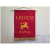 Image 2 : Qty 3 LEG-XXI Rapax Red Fringed Wall Hangings 20"x26"