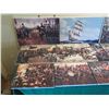 Image 2 : Qty 9 Unframed Artwork: Clipper Ships, Military Battles, etc Misc Sizes