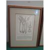 Image 2 : Qty 4 Framed & Matted Artwork: Garlic, Sage, Bindweed & Parsley
