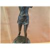 Image 3 : European Bronze Stamped Female Golfer Statue on Stone Base Signed "Milo" 12"H