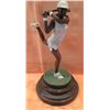 Image 1 : European Bronze Stamped Female Tennis Statue on Round Base 10"H