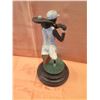 Image 6 : European Bronze Stamped Female Tennis Statue on Round Base 10"H