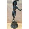 Image 1 : European Bronze Stamped Athlete Statue Signed "Duret"  15"H