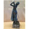 Image 6 : European Bronze Stamped Female Golfer Statue Signed "D.H.Chiparus" 18"H