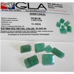 33.48 tcw. Emerald Gemstone Parcel- GG GIA from GLA Labs $3.6k