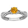 0.67 CTW Citrine & Diamond Ring 14K White Gold - REF-67V7R