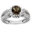 1.50 CTW Quartz & Diamond Ring 14K White Gold - REF-86Y9V
