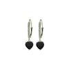 Genuine 3.4 ctw Sapphire & Diamond Earrings 14KT White Gold - REF-75M6T