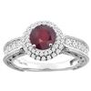 Image 1 : 1.55 CTW Ruby & Diamond Ring 14K White Gold - REF-92M4A