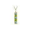 Genuine 2.25 ctw Blue Topaz & Peridot Necklace 14KT Yellow Gold - REF-36M9T