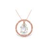 Genuine 6.6 ctw White Topaz & Diamond Necklace 14KT Rose Gold - REF-52N9R
