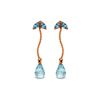 Genuine 3.4 ctw Blue Topaz Earrings 14KT Rose Gold - REF-21V6W