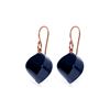 Genuine 30.5 ctw Sapphire Earrings 14KT Rose Gold - REF-39V3W