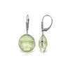 Genuine 36.15 ctw Green Amethyst & Diamond Earrings 14KT White Gold - REF-95F5Z
