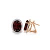 Image 1 : Genuine 12.46 ctw Garnet & Diamond Earrings 14KT Rose Gold - REF-130M2T