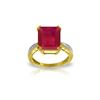 Image 1 : Genuine 7.27 ctw Ruby & Diamond Ring 14KT Yellow Gold - REF-120X2M