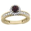 Image 1 : 0.95 CTW Garnet & Diamond Ring 14K Yellow Gold - REF-65W9F