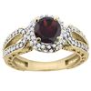 Image 1 : 1.51 CTW Garnet & Diamond Ring 14K Yellow Gold - REF-87W2F