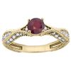 Image 1 : 0.85 CTW Ruby & Diamond Ring 14K Yellow Gold - REF-68K3W