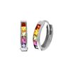 Image 1 : Genuine 1.30 ctw Multi-Color Sapphire Earrings 14KT White Gold - REF-42X6M