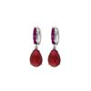 Image 1 : Genuine 11.30 ctw Ruby Earrings 14KT White Gold - REF-118N8R