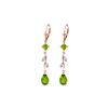 Image 1 : Genuine 3.97 ctw Peridot & Diamond Earrings 14KT Rose Gold - REF-44W9Y