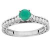 Image 1 : 0.81 CTW Emerald & Diamond Ring 14K White Gold - REF-63M5A