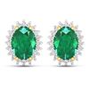 Image 2 : Natural 2.46 CTW Zambian Emerald & Diamond Earrings 14K Yellow Gold - REF-49N3R