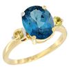 Image 1 : 2.64 CTW London Blue Topaz & Yellow Sapphire Ring 14K Yellow Gold - REF-32A8X