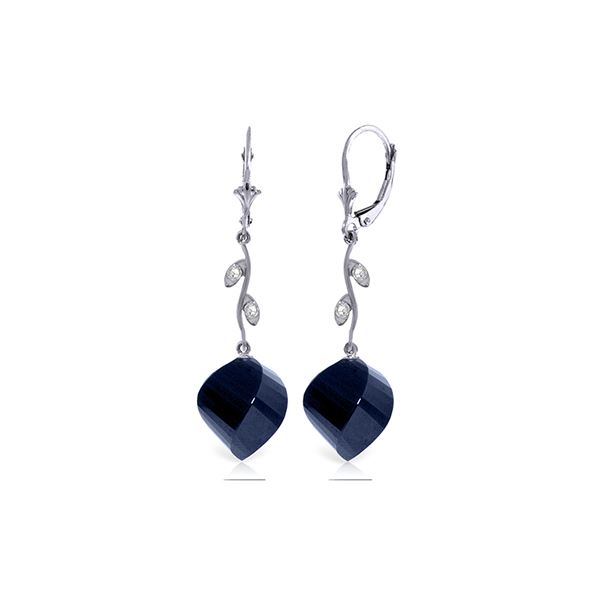 Genuine 30.52 ctw Sapphire & Diamond Earrings 14KT White Gold - REF-66K2V