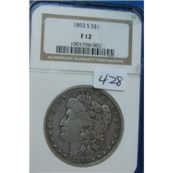 1893-S Morgan Silver Dollar NGC F12