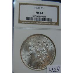 1900 Morgan Silver Dollar NGC MS64