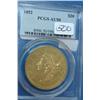 1852 $20 Liberty Gold Coin PCGS AU50