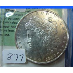 1884 Morgan Silver Dollar BU