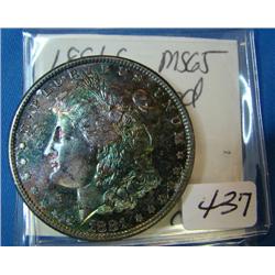 1881-S Morgan Silver Dollar BU Gorgeous Toning one side