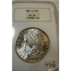 1882-S Morgan Silver Dollar NGC MS65