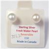 Image 2 : $100 Silver Fresh Water Pearl 2In1 Earrings