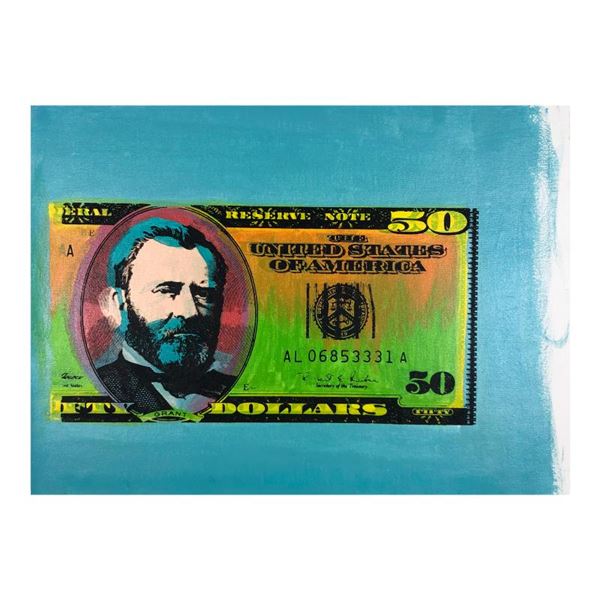 50 Dollar Bill by Steve Kaufman (1960-2010)
