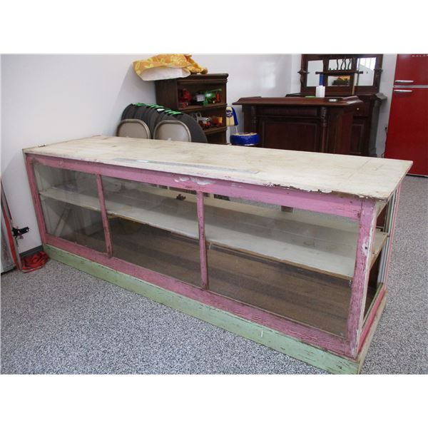 Showcase with glass front + sliding door - 96x28