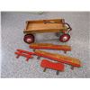 Image 6 : Airport Express kids wooden wagon - rare double wheels in back - 32x15.5