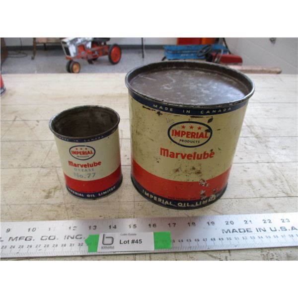 (2) 3 star Imperial Grease tins - 1lb + 5lb