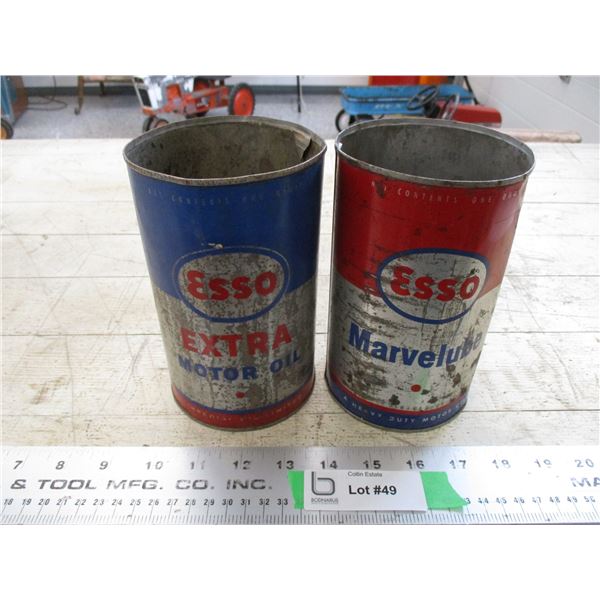 (2) Esso Oil cans