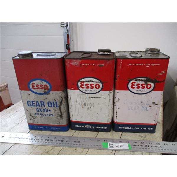(3) Esson tins - 1 gallon