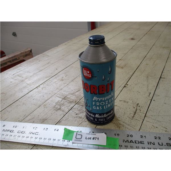 Whiz Zorbit Gasline Antifreeze tin - with contents
