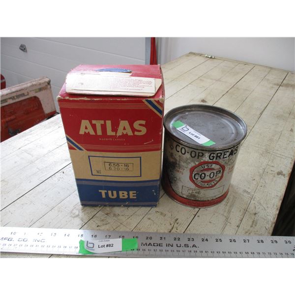 Co-op Grease tin with Atlas Cardboard display box
