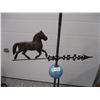 Image 2 : Horse weathervane with blue globe - 53" tall