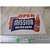 Image 1 : Mission Beverages cardboard sign - 14x10
