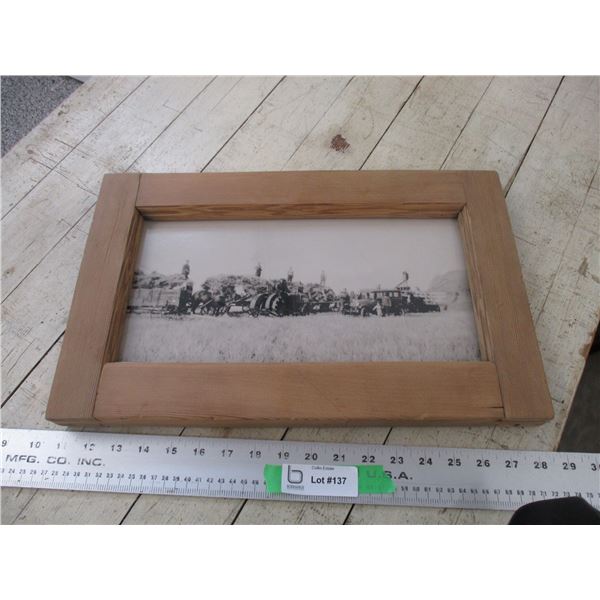 Threshing framed picture - 17.5x11